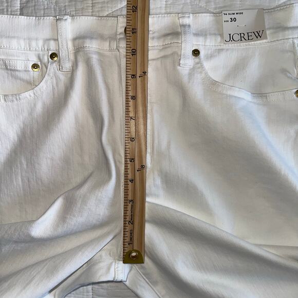 J.Crew Women's Slim Wide-Leg White Jeans High Rise Denim Size 30 New - Picture 11 of 12